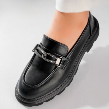 Gesa Ladies Casual Μαύρα Παπούτσια από Οικολογικό Δέρμα - Img 5