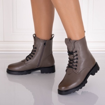 Ghete dama Imblanite Gri din Piele Ecologica Ajonya