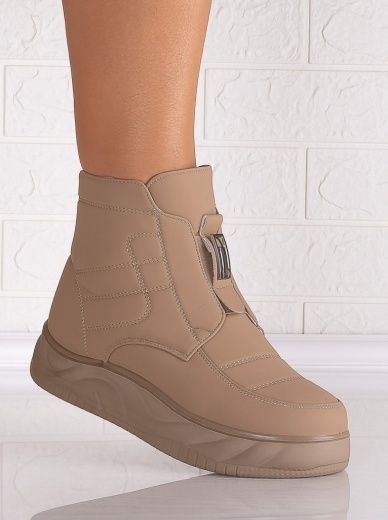 Ghete Dama Imblanite Khaki din Piele Ecologica Velaria
