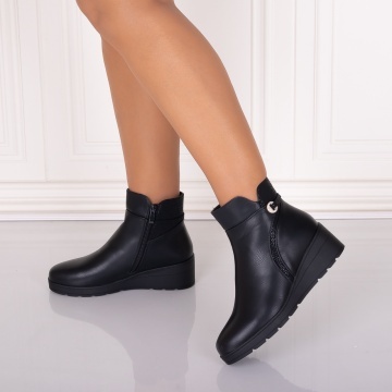 Ghete Dama Imblanite Negre din Piele Ecologica Aimana