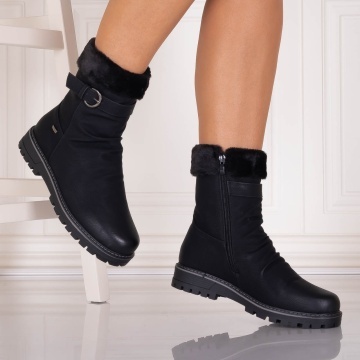 Ghete Dama Imblanite Negre din Piele Ecologica sedria