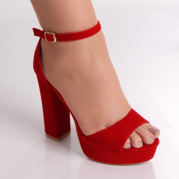 Jadoli Ladies Κόκκινα Eco Leather Σανδάλια με τακούνι - Img 3
