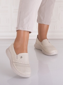 Pantofi casual Bej dama din Piele Ecologica Aurasta - Img 4