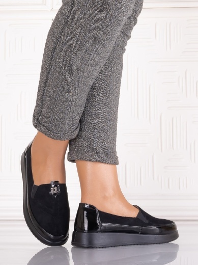 Pantofi casual Negri dama din Piele Ecologica Assia - Img 4