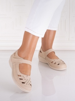Pantofi dama casual Bej din Piele Ecologica Araua - Img 5