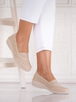 Pantofi dama casual Bej din Piele Ecologica Audara - Img 2