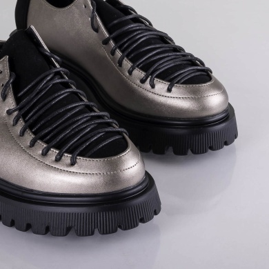 Pantofi dama casual Gri din piele ecologica Nivora - Img 2