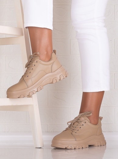 Pantofi dama casual Khaki din Piele Naturala Alisma - Img 2