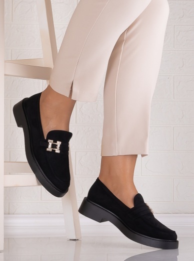 Pantofi dama casual Negri din Piele Ecologica Intoarsa Zawina - Img 3
