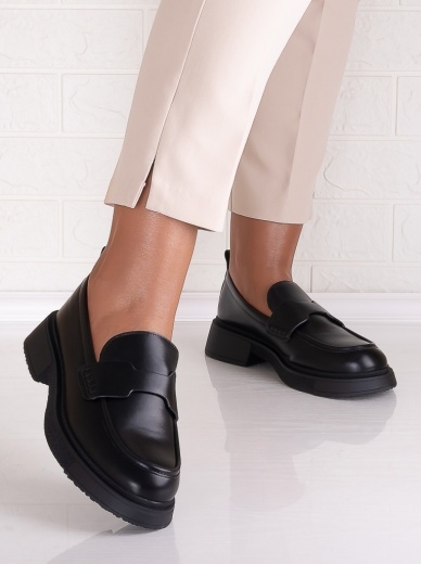 Pantofi dama casual Negri din Piele Ecologica Jazina - Img 4