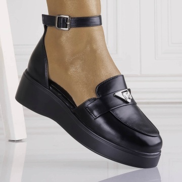 Pantofi dama Casual Negri din Piele Ecologica Kenia