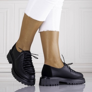 Pantofi dama casual Negri din piele ecologica Nivora