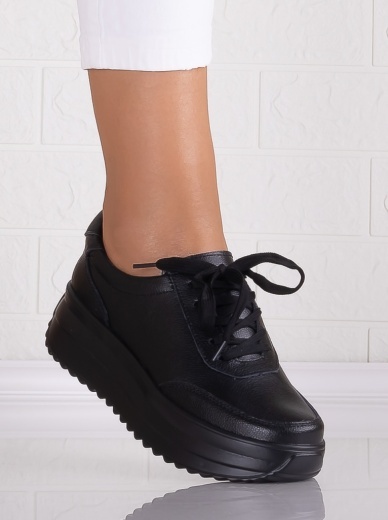 Pantofi dama casual Negri din Piele Naturala Delaia