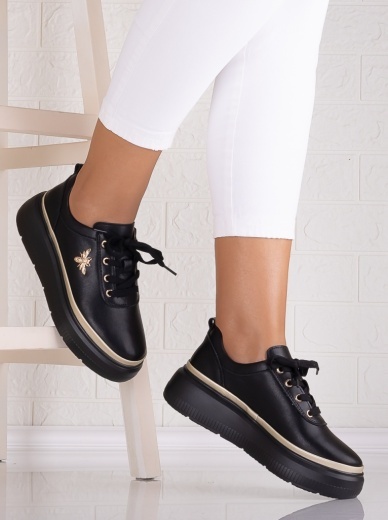 Pantofi dama casual Negri din Piele Naturala Letisa - Img 2