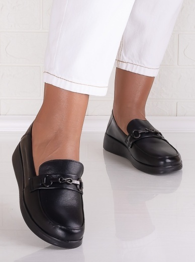 Pantofi dama casual Negri din Piele Naturala Sacaya - Img 4