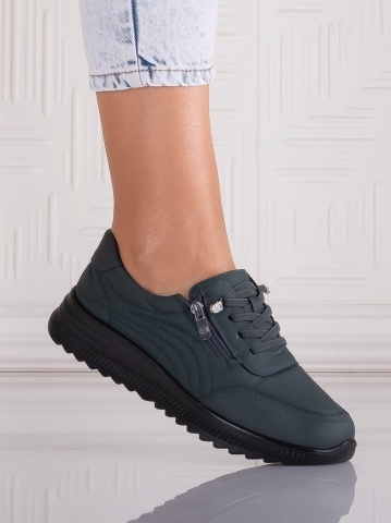 Pantofi dama Casual Verzi din Piele Ecologica Savira