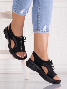 Sandale dama Negre din Material Texil Arizona