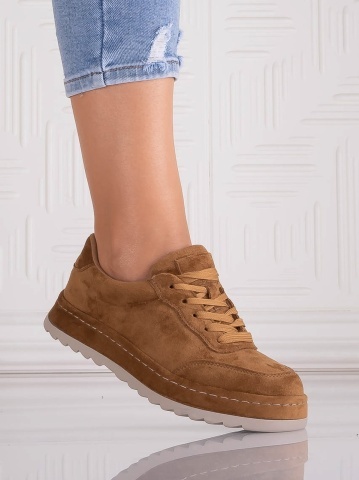 Sneakers dama Camel din Piele Ecologica Intoarsa Daliva