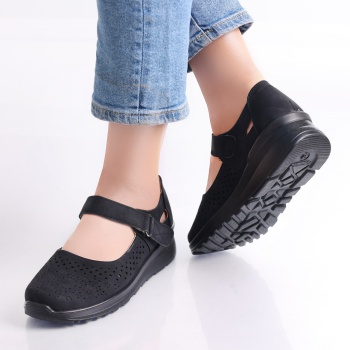 Tiga Ladies' Casual Μαύρα Παπούτσια από Οικολογικό Δέρμα - Img 4