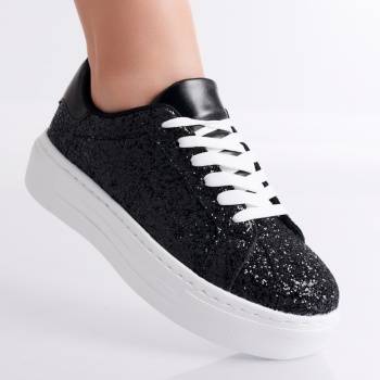 Γυναικεία μαύρα sneakers από την Textil Saders