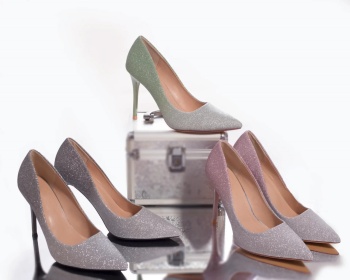 Γυναικεία παπούτσια eco leather με glitter adah πράσινο - Img 4