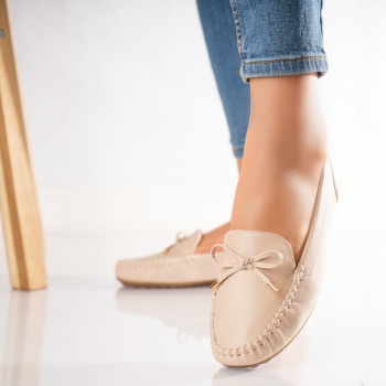 Γυναικεία casual παπούτσια Beige Eco Leather Amelia - Img 2