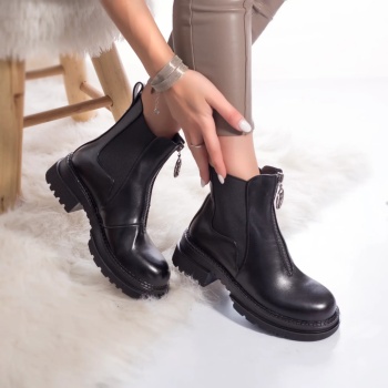 Γυναικείες μπότες eco leather padded aryanna μαύρο - Img 3