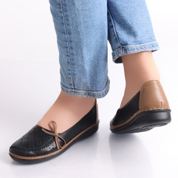 Κυρίες Casual Shoes Μαύρο/Χακί σε Eco Leather Norte - Img 4