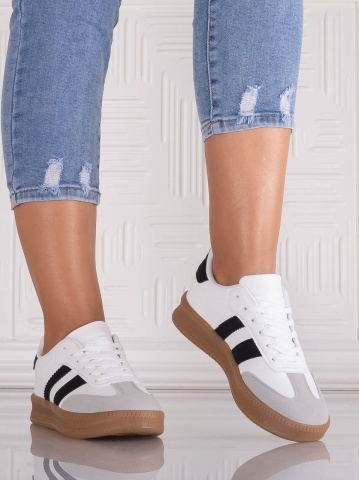 Adidasi dama Albi din Piele Ecologica Sanema