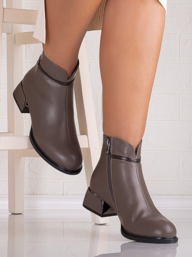 Botine Dama Gri din Piele Ecologica Bonie - Img 3