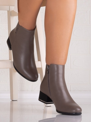 Botine Dama Gri din Piele Ecologica Eleta