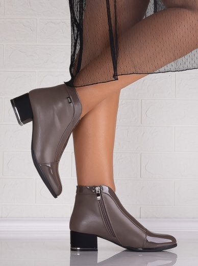 Botine Dama Gri din Piele Ecologica Elia