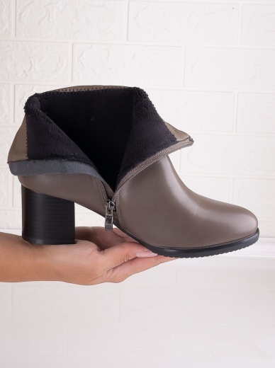 Botine Dama Imblanite Gri din Piele Ecologica Omania - Img 3