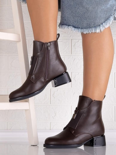 Botine dama Imblanite Maro din Piele Ecologica Rosania - Img 2