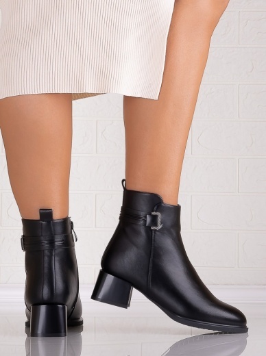 Botine Dama Imblanite Negre din Piele Ecologica Lilita - Img 5