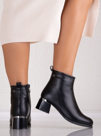Botine Dama Imblanite Negre din Piele Ecologica Lilita - Img 5