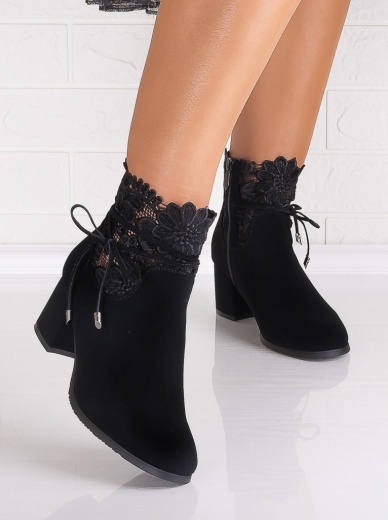 Botine Dama Negre din Piele Ecologica Intoarsa Nabia - Img 5