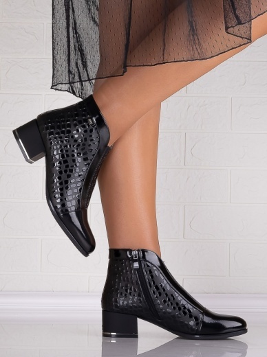 Botine Dama Negre din Piele Ecologica Lacuita Elia - Img 4