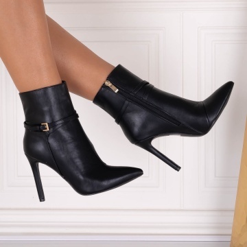 Botine dama Negre din Piele Ecologica Naisia