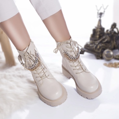 Casual μπότες meryem eco leather με επένδυση μπεζ - Img 2