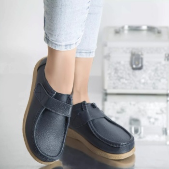 Casual παπούτσια chloly navy φυσικό δέρμα