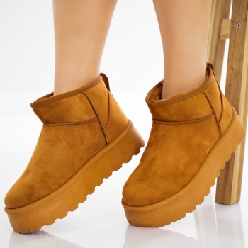 Gargs Ladies Camel Woven Organic Leather μπότες από βιολογικό δέρμα - Img 4