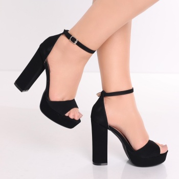 Jadoli Ladies Μαύρα Eco Leather Σανδάλια με τακούνι - Img 7