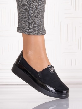 Pantofi casual Negri dama din Piele Ecologica Assia