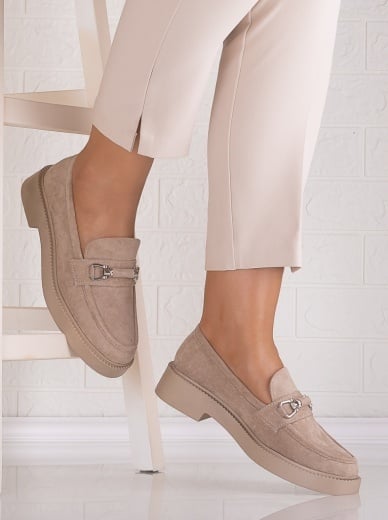 Pantofi dama casual Bej din Piele Ecologica Intoarsa Rashida - Img 2