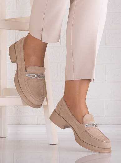 Pantofi dama casual Bej din Piele Ecologica Intoarsa Warifa - Img 3