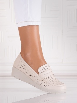 Pantofi dama casual Bej din Piele Ecologica Tenela - Img 3