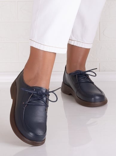 Pantofi dama casual Bleumarin din Piele Naturala Esana - Img 5