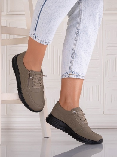 Pantofi dama Casual Kaki din Piele Ecologica Savira - Img 2