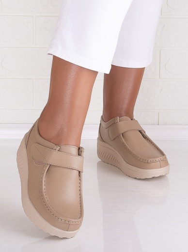 Pantofi dama casual Khaki din Piele Naturala Rachel - Img 4